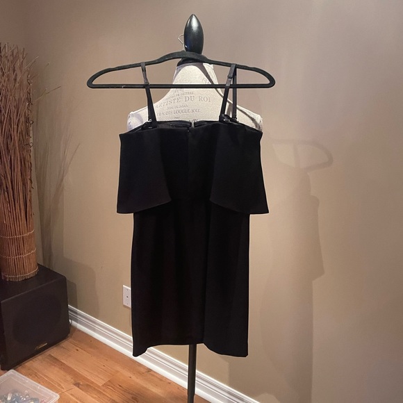 BCBG Maxazria Kate Black Srapless Overlay Cocktail Dress - Picture 8 of 8